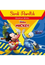 Disney Mickey ve Çılgın Yarışçılar Simli Parıltılı Boyama Kitabı